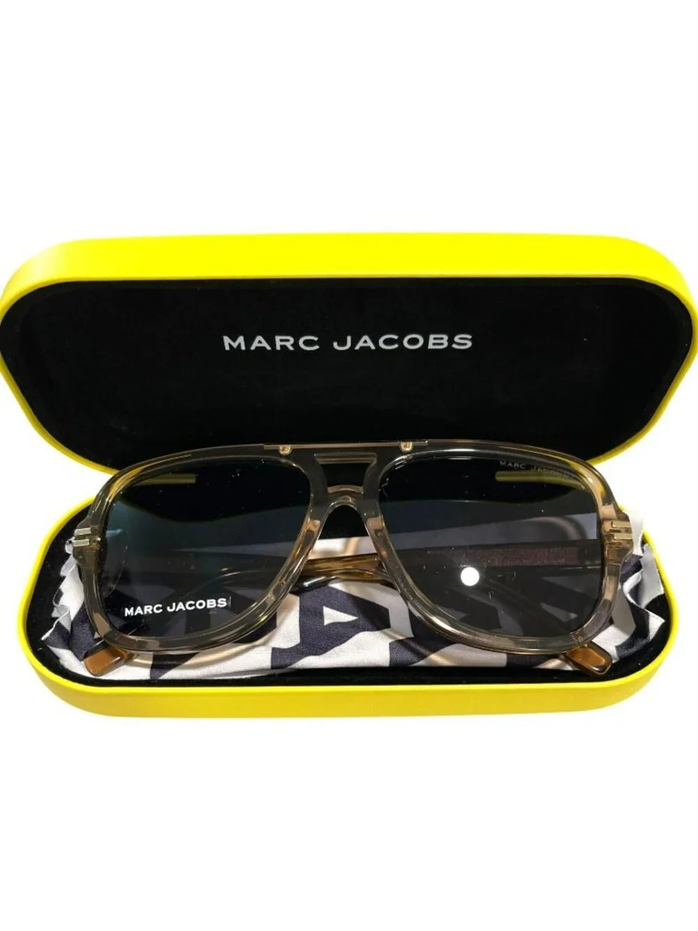 Marc Jacobs Aviator Sunglasses Brown Frame Gray Lenses With Case